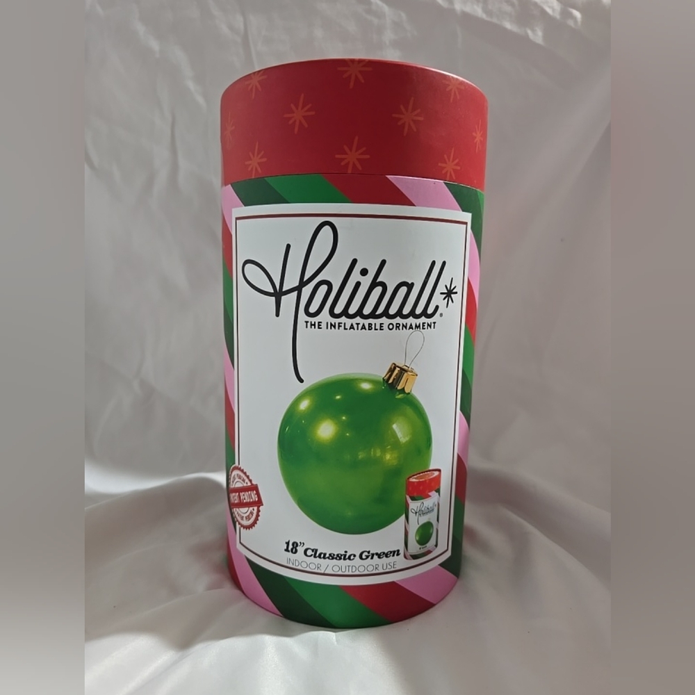 NIB Holiball Inflatable Ornament 18" Classic Green Indoor Outdoor Use